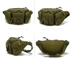 Camerazar Vojaška torba za ledvico, Oxford 600D tkanina, nastavljiv pas, 15x5-13 cm