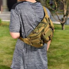 Camerazar Vojaška torba za ledvico, Oxford 600D tkanina, nastavljiv pas, 15x5-13 cm