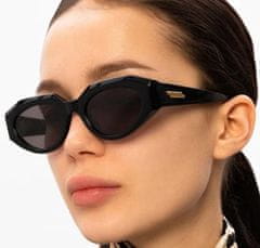 Camerazar Unisex sončna očala Pilot s mačjimi očmi, črna, plastičen okvir, UV400 filter cat.3