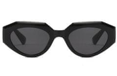 Camerazar Unisex sončna očala Pilot s mačjimi očmi, črna, plastičen okvir, UV400 filter cat.3