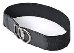 Camerazar Eleganten ženski elastični pas za obleke, črna kovinska spona, 71-100 cm, sintetični material