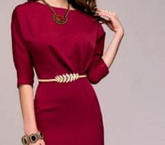 Camerazar Elastični kovinski pas SNAKE z listom, roza zlato, 66-125 cm