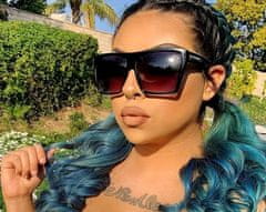 Camerazar Oversize ženske sončne očala, kvadratna, črna, plastičen okvir, UV400 filter