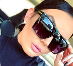 Camerazar Oversize ženske sončne očala, kvadratna, črna, plastičen okvir, UV400 filter