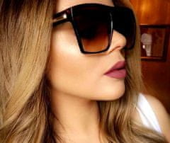 Camerazar Oversize ženske sončne očala, kvadratna, črna, plastičen okvir, UV400 filter