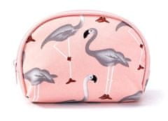 Camerazar Set treh toaletnih torbic Flamingo Pink, prozoren in tekstilen, 15x25x8 cm