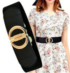 Camerazar Elegantni ženski elastični pas za obleke z zaponko DD, 64-95 cm, širina 6 cm, sintetični material