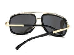 Camerazar Unisex Retro Pilotska Sončna Očala, Zlata Barva, UV Filter 400, Velikost 54-65-19-145 mm