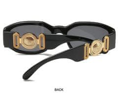 Camerazar Unisex sončna očala z UV400 filtrom, pravokotna, črna, plastičen okvir