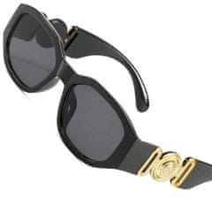 Camerazar Unisex sončna očala z UV400 filtrom, pravokotna, črna, plastičen okvir