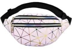 Camerazar Bolečna torbica z geometrijsko ohišje, odsevna, prijeten na dotik, 28x14x2 cm