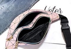 Camerazar Bolečna torbica z geometrijsko ohišje, odsevna, prijeten na dotik, 28x14x2 cm