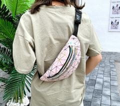 Camerazar Bolečna torbica z geometrijsko ohišje, odsevna, prijeten na dotik, 28x14x2 cm