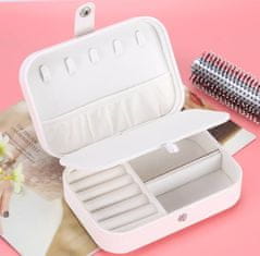 Camerazar Majhen plastični organizator za nakit z mehko notranjo tkanino, 16x11x5 cm