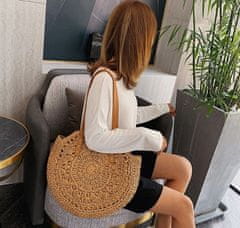 Camerazar Krožna torbica iz slame klasičen boho stil
