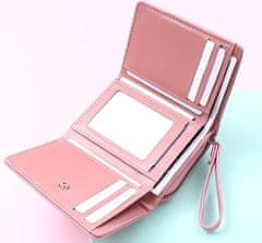 Camerazar Eleganten Mali Ženski Denarnica Retro Slog, Roza, Eko Usnje, 11x9x3.5 cm