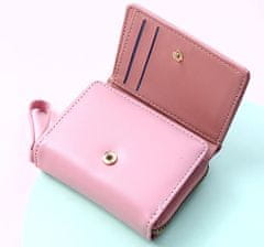 Camerazar Eleganten Mali Ženski Denarnica Retro Slog, Roza, Eko Usnje, 11x9x3.5 cm