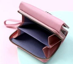 Camerazar Eleganten Mali Ženski Denarnica Retro Slog, Roza, Eko Usnje, 11x9x3.5 cm