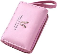 Camerazar Eleganten Mali Ženski Denarnica Retro Slog, Roza, Eko Usnje, 11x9x3.5 cm