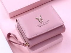 Camerazar Eleganten Mali Ženski Denarnica Retro Slog, Roza, Eko Usnje, 11x9x3.5 cm