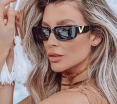 Camerazar Črne sončne očala s mačjimi očmi, plastičen okvir, UV filter 400 cat.3, širina nosnega mostička 20 mm