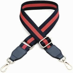 Camerazar Nastavljiv trak za torbico, širok, črno-rdeč, poliester-kovina, 146x38 mm