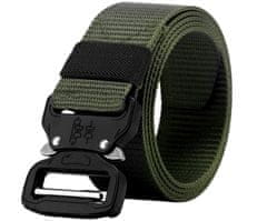 Camerazar Unisex Vojaški Taktični Pas SURVIVAL, Črn Kovinski Klip, Polipropilen Najlon, Dolžina 125 cm