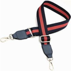 Camerazar Nastavljiv trak za torbico, širok, črno-rdeč, poliester-kovina, 146x38 mm