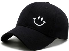 Camerazar Univerzalna bejzbolska kapa Smile z ventilacijskimi odprtinami in regulacijo, izšito nasmehom, obseg 56-60 cm