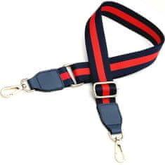 Camerazar Nastavljiv trak za torbico, širok, črno-rdeč, poliester-kovina, 146x38 mm