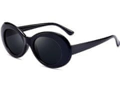 Camerazar Ovalna sončna očala v retro stilu, plastičen okvir, UV 400 filtr kategorija 3