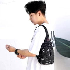 Camerazar Moški mestni nahrbtnik čez ramo, črn, sintetična tkanina Oxford, 30x19x7 cm