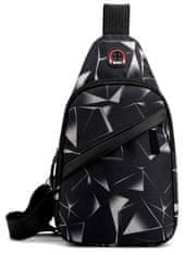 Camerazar Moški mestni nahrbtnik čez ramo, črn, sintetična tkanina Oxford, 30x19x7 cm