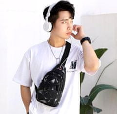 Camerazar Moški mestni nahrbtnik čez ramo, črn, sintetična tkanina Oxford, 30x19x7 cm