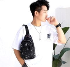 Camerazar Moški mestni nahrbtnik čez ramo, črn, sintetična tkanina Oxford, 30x19x7 cm