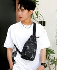 Camerazar Moški mestni nahrbtnik čez ramo, črn, sintetična tkanina Oxford, 30x19x7 cm