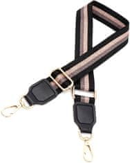 Camerazar Nastavljiv trak za torbico, širok, črno-rjave barve, polieser-kovina