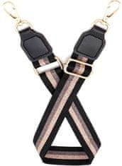 Camerazar Nastavljiv trak za torbico, širok, črno-rjave barve, polieser-kovina