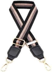 Camerazar Nastavljiv trak za torbico, širok, črno-rjave barve, polieser-kovina