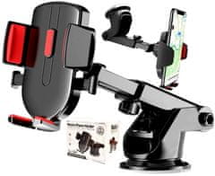 Camerazar Teleskopski nosilec telefona za avto, črn, plastika, nastavljiv 6,4 cm - 9 cm