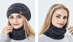 Camerazar Unisex Zimski Set - Kapa in Dimnikasta Ravnica, Črna, Akrilna Vlaken, Univerzalna Velikost