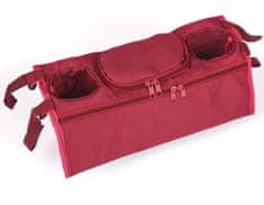Camerazar Organizator za voziček z žepi, črn, visoko kakovosten najlon, 37x14x13 cm