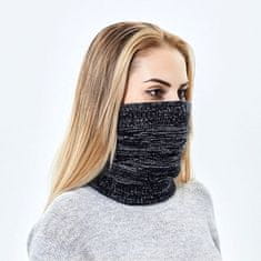 Camerazar Unisex Zimski Set - Kapa in Dimnikasta Ravnica, Črna, Akrilna Vlaken, Univerzalna Velikost