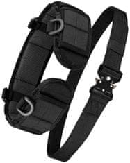 Camerazar Unisex Vojaški Taktični Pas 2v1, Črn, Dolžina 125 cm, Širina 8 cm