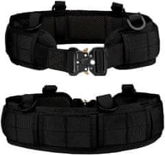 Camerazar Unisex Vojaški Taktični Pas 2v1, Črn, Dolžina 125 cm, Širina 8 cm