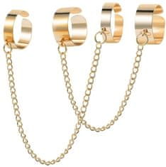 Camerazar Set 4 punk prstanov v retro slogu, zlata barva, kov, velikost 16-18 mm