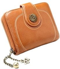 Camerazar Ženska denarnica Retro Boho stil, mala, ekološka usnja, 9x11x3,5 cm