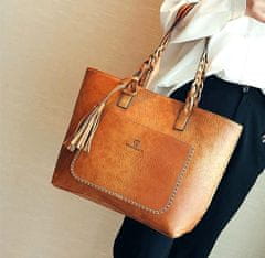 Camerazar Velika prostorna ženska torba, zlatna in srebrna kovinska oprema, 30x45x13 cm