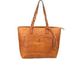 Camerazar Velika prostorna ženska torba, zlatna in srebrna kovinska oprema, 30x45x13 cm