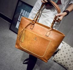 Camerazar Velika prostorna ženska torba, zlatna in srebrna kovinska oprema, 30x45x13 cm